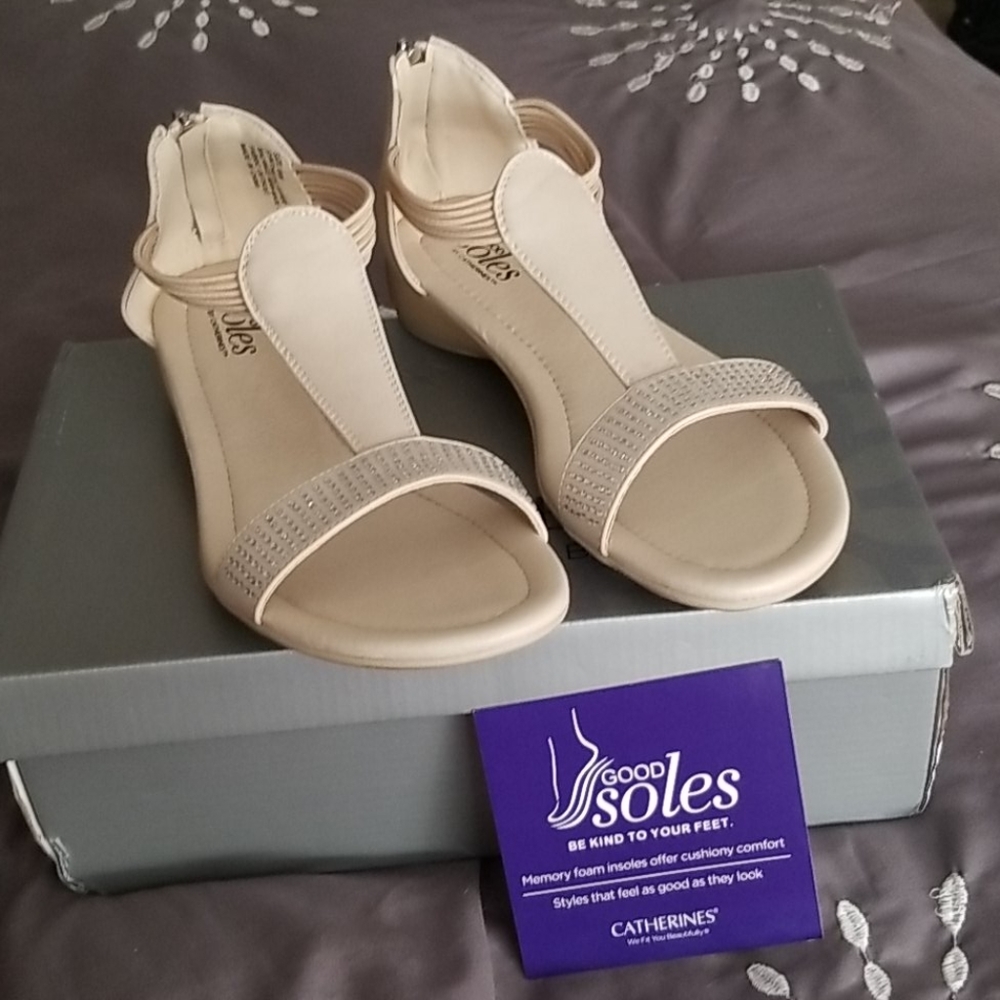 Tan Glitter Sandals